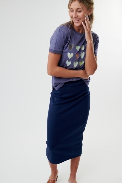 Elastic Waist Pencil Skirt